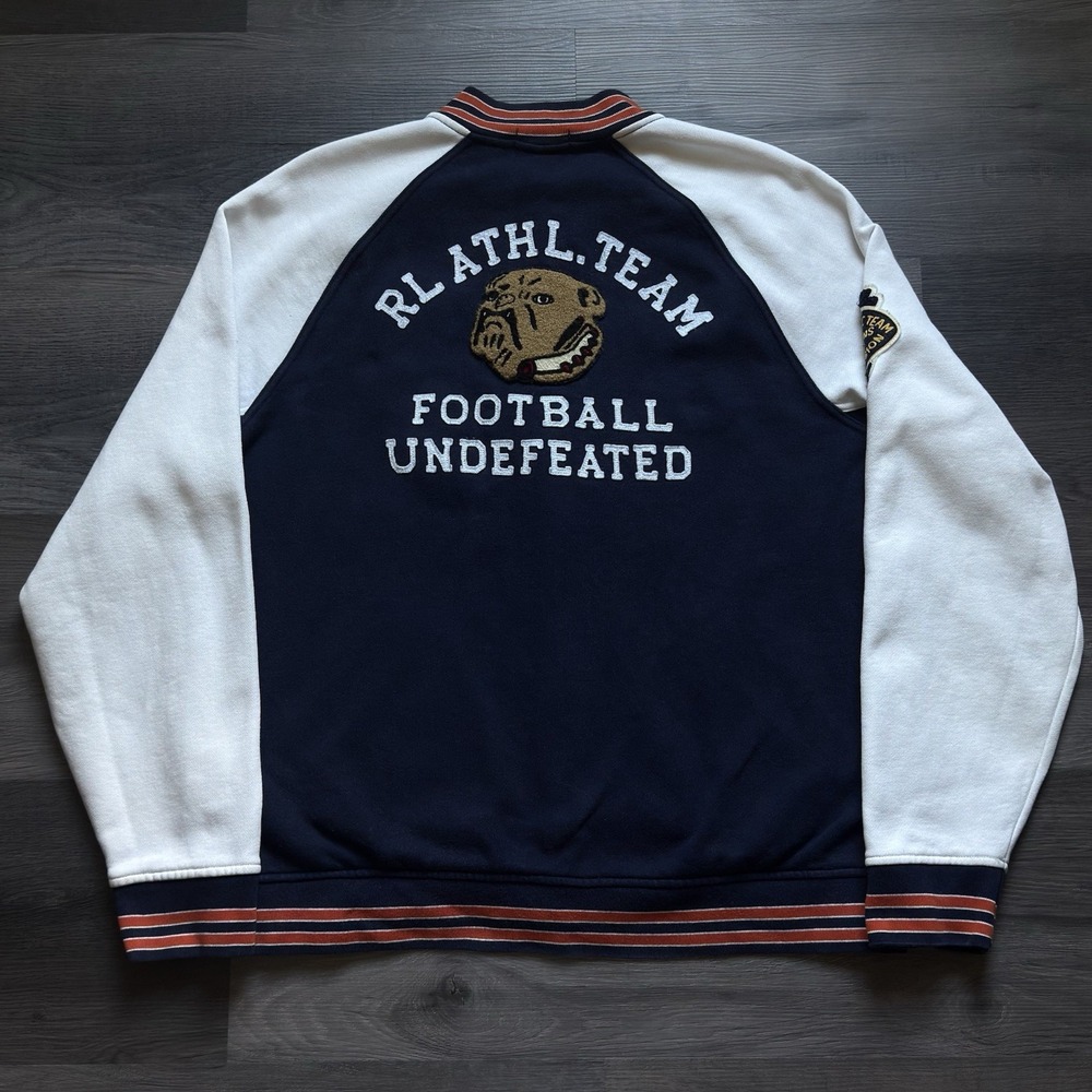 Polo Ralph Lauren Varsity Letterman Jacket Mens XL P-Wing Pittbull Football